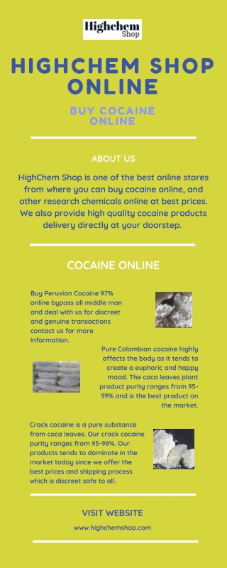 Buy Bolivian Cocaine Online from HighChem Shop