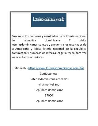 Resultados de loterias americanas en republica dominicana