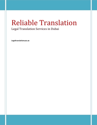 Legal Translation in Dubai