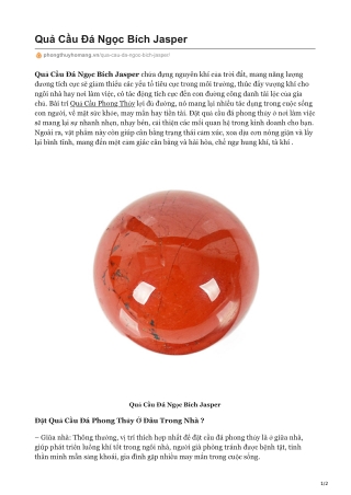 Quả Cầu Đá Ngọc Bích Jasper