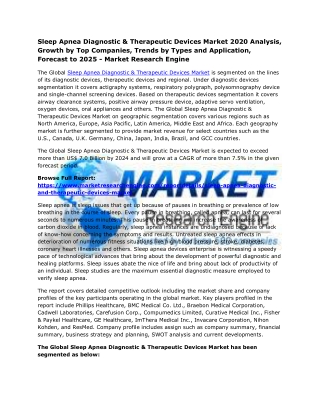 Sleep Apnea Diagnostic & Therapeutic Devices Market