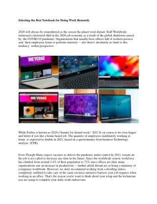 Selecting the Best Notebook for Doing Work Remotely