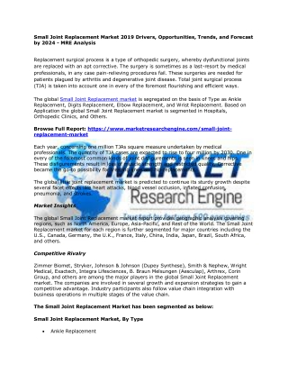 Small Joint Replacement Market