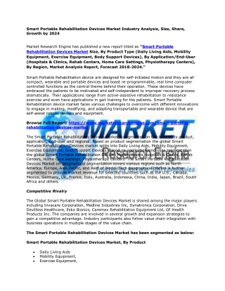 Smart Portable Rehabilitation Devices Market