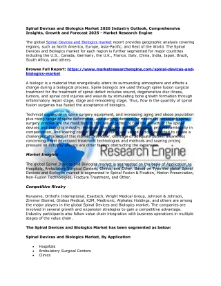 Spinal Devices and Biologics Market