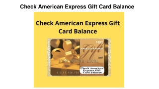 Check American Express Gift Card Balance