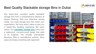 Best Quality Stackable storage Bins in Dubai