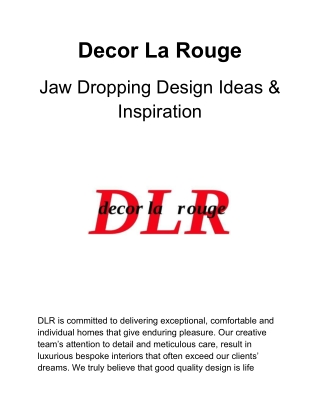 Decor La Rouge – Jaw Dropping Design Ideas  Inspiration