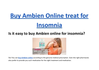 Buy Ambien Online treat for Insomnia
