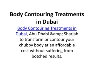 Body Contouring Treatments in Dubai