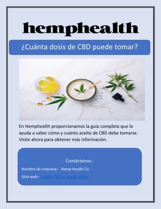 ¿Cuánta dosis de CBD puede tomar?