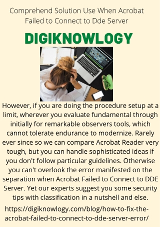 Comprehend Solution Use When Acrobat Failed to Connect to Dde Server