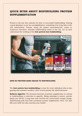 QUICK BITES ABOUT BODYBUILDING PROTEIN SUPPLEMENTATION