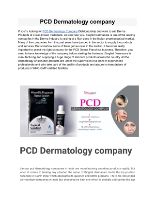 PCD Dermatology Company