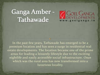 2 bhk flats in Tathawade - Ganga Amber project of Goel Ganga Developments