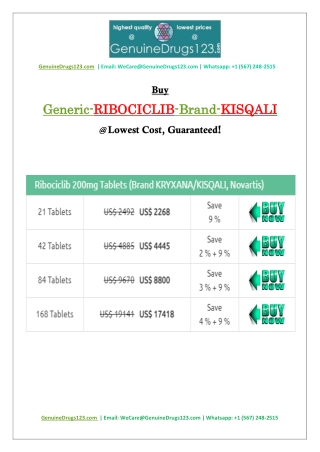 Place an Order of Ribociclib Kisqali Medication Online