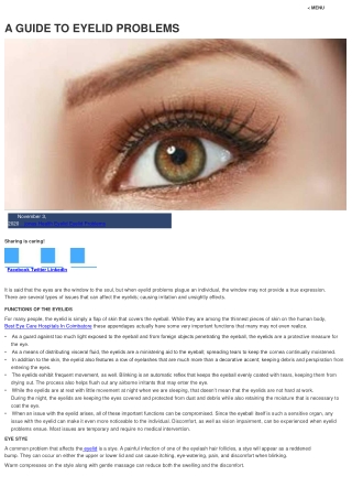 A Guide To Eyelid Problems