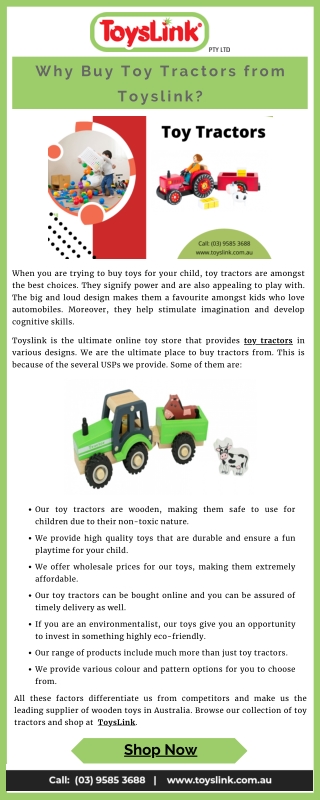 Why Buy Toy Tractors from Toyslink?