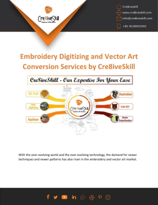 Vector Graphic Art & Embroidery Digitizing Service By Cre8iveSkill