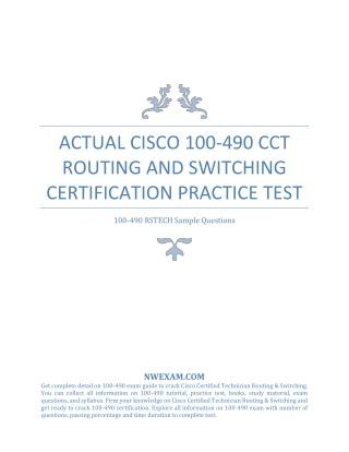 Actual Cisco 100-490 CCT Routing and Switching Certification Practice Test