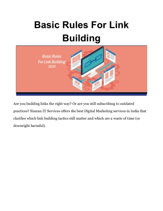 Basic Rules For Link Building