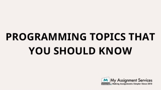 Programming Topics That You Should Know