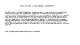 Free Online Cloud based school ERP