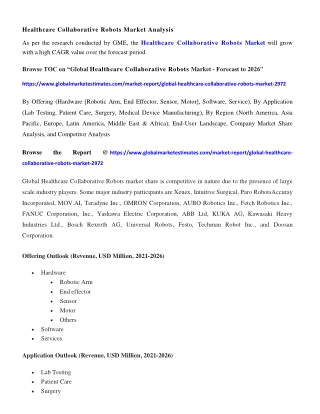 COVID-19 Impact on Global Healthcare Collaborative Robots Market