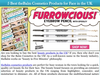 5 Best theBalm Cosmetics Products for Face in the UK