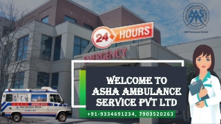 Get the Best Medical Train ICU Ambulance Service in Patna| ASHA