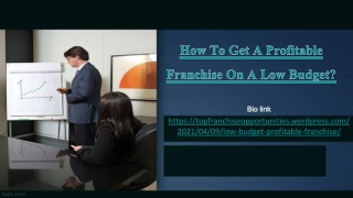 Get A Profitable Franchise On A Low Budget