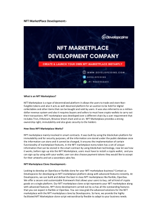 NFT Marketplace Development Company