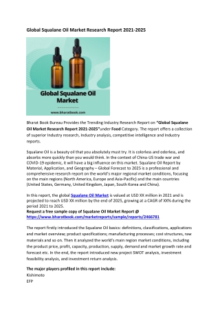 Global Squalane Oil Market Research Report 2021-2025