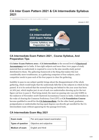 CA Inter Exam Pattern 2021  CA Intermediate Syllabus 2021.pdf