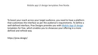 Mobile app UI design templates free Noida