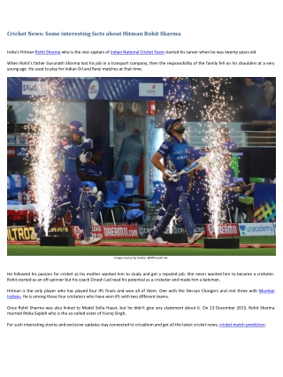 Cricket News: Some interesting facts about Hitman Rohit Sharma