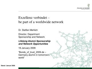 Exzellenz verbindet – be part of a worldwide network