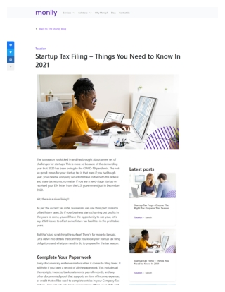 Startup Tax Filing – Things You Need to Know In 2021