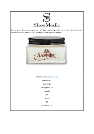 Shoe repair near me | Shoemedic.com
