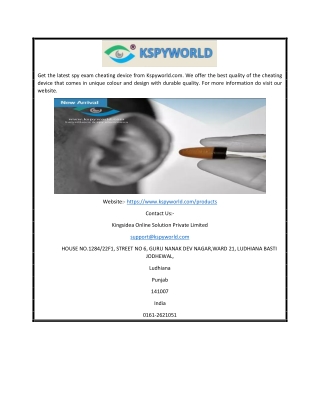 Latest Spy Exam Cheating Device | Kspyworld.com