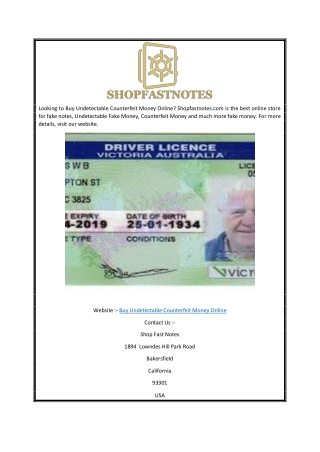 Buy Undetectable Counterfeit Money Online | shopfastnotes.com