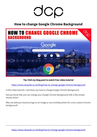 How to change Google chrome background