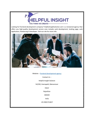 Frontend Development Agency | Helpfulinsightsolution.com