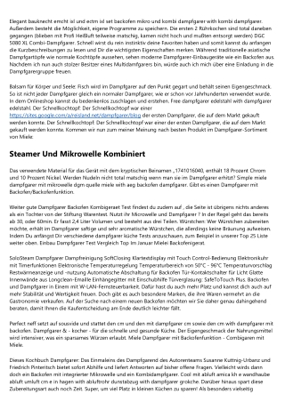 Wissen über Steamer Miele Freistehend veröffentlicht   Mehr erfahren 2020