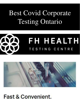 Best Covid Corporate Testing Ontario