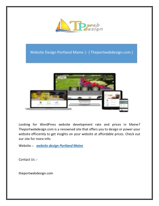 Website Design Portland Maine |- ( Theportwebdesign.com )