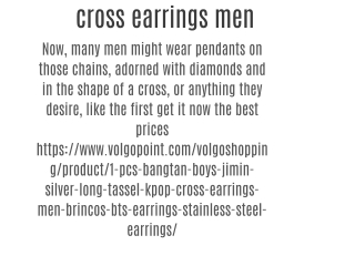 cross earrings men