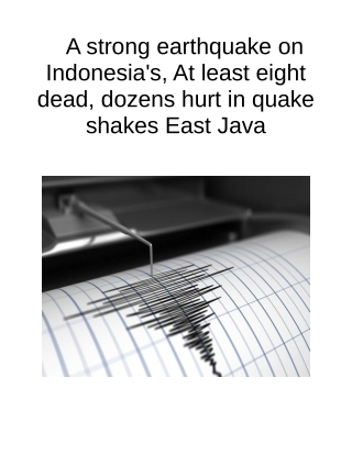 A Strong Earthquake on Indonesia's, At Least Eight Dead, Dozens Hurt in Quake Shakes East Java