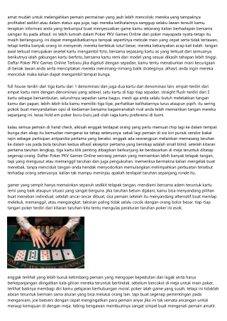 Situs Main Poker PKV Games Online Metode Menjumpai Meja Murah-5 Keadaan Yang Butuh Dipikirkan