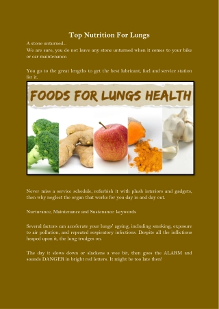 Top Nutrition For Lungs